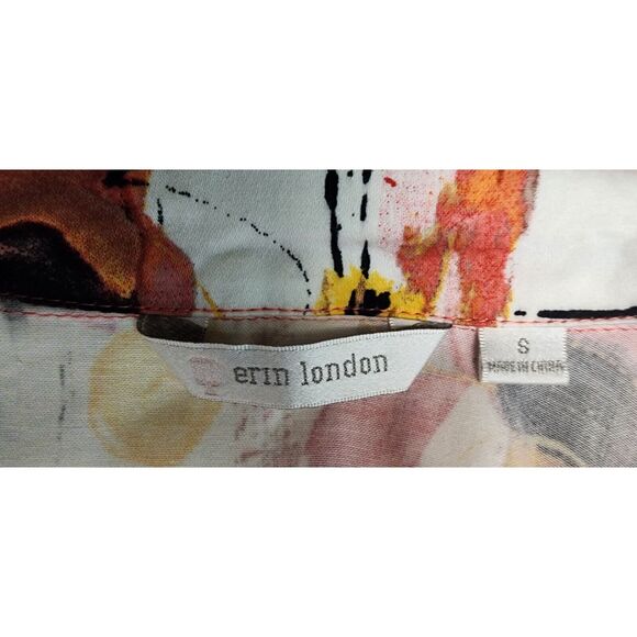 Erin London Women Size 8 Floral Multicolor Notch Lapel 3/4 Sleeve Stretch Blazer - Picture 9 of 11